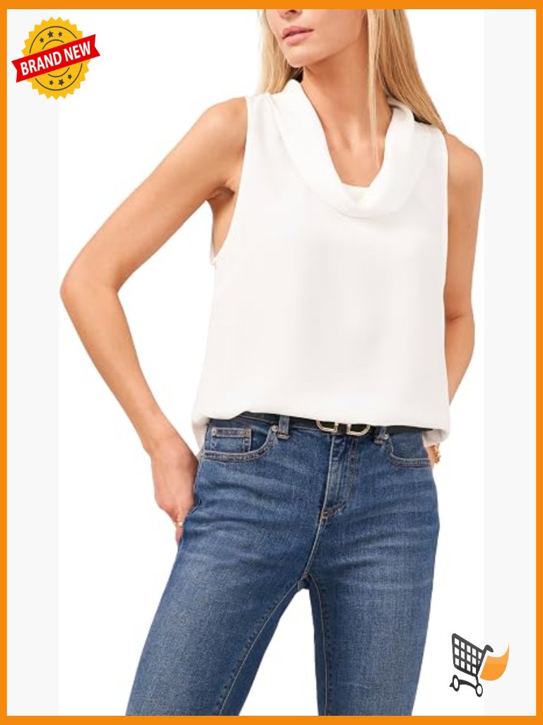 Sleeveless Cowl Neck Luxe Crpe De Chine Blouse